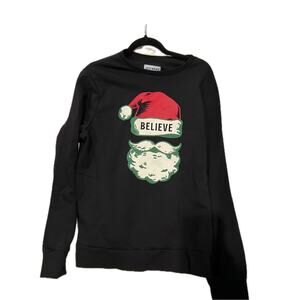 Old Navy Santa Claus Black Crewneck Sweatshirt Mens L